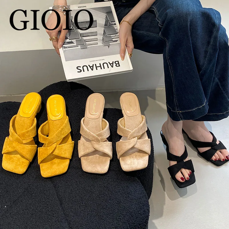 New Fashion Square Toe Women Slippers velvet Sandals Low Heel Summer Shallow Ladies Designer Slides Dress Female Slippers Shoes
New Fashion Square Toe Women Slippers velvet Sandals Low Heel Summer Shallow Ladies Designer Slides Dress Female Slippers Shoes