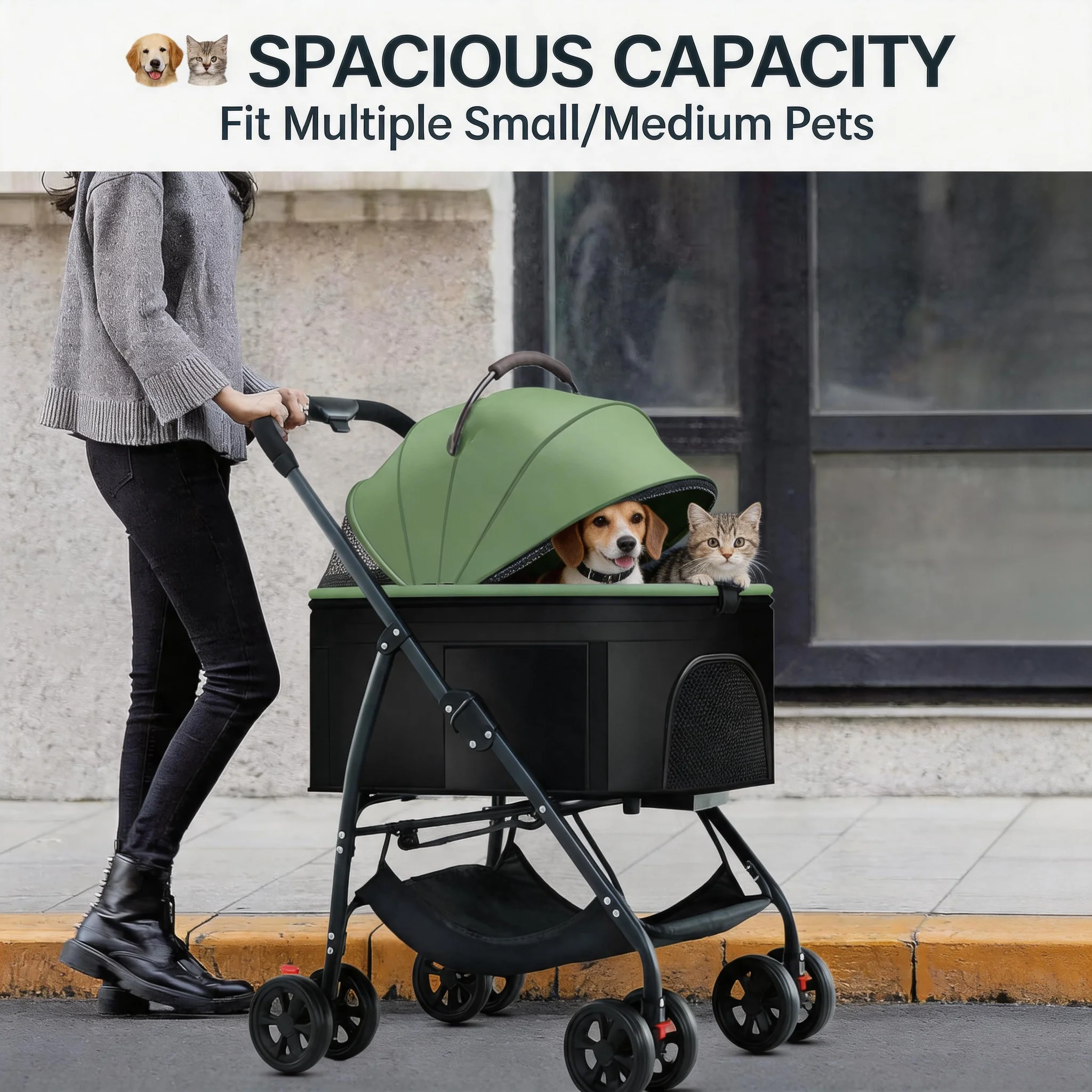 Outdoor Travel 3-in-1 Pet Dog Stroller Wagon Removable Carrier Cat Stroller for Medium Dogs Up to 55lbs Dog Carrier Backpack
Outdoor Travel 3-in-1 Pet Dog Stroller Wagon Removable Carrier Cat Stroller for Medium Dogs Up to 55lbs Dog Carrier Backpack
