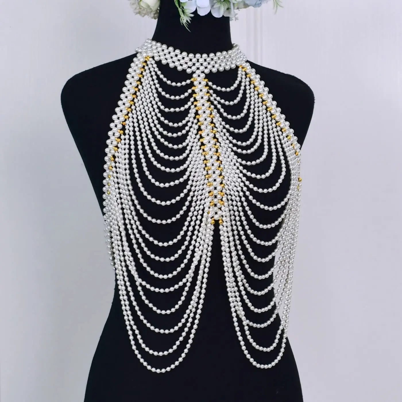 Pearl Body Chain Necklace for Women Wedding Shawl Pearls Shoulder Necklaces Fashion Bib Choker
Pearl Body Chain Necklace for Women Wedding Shawl Pearls Shoulder Necklaces Fashion Bib Choker