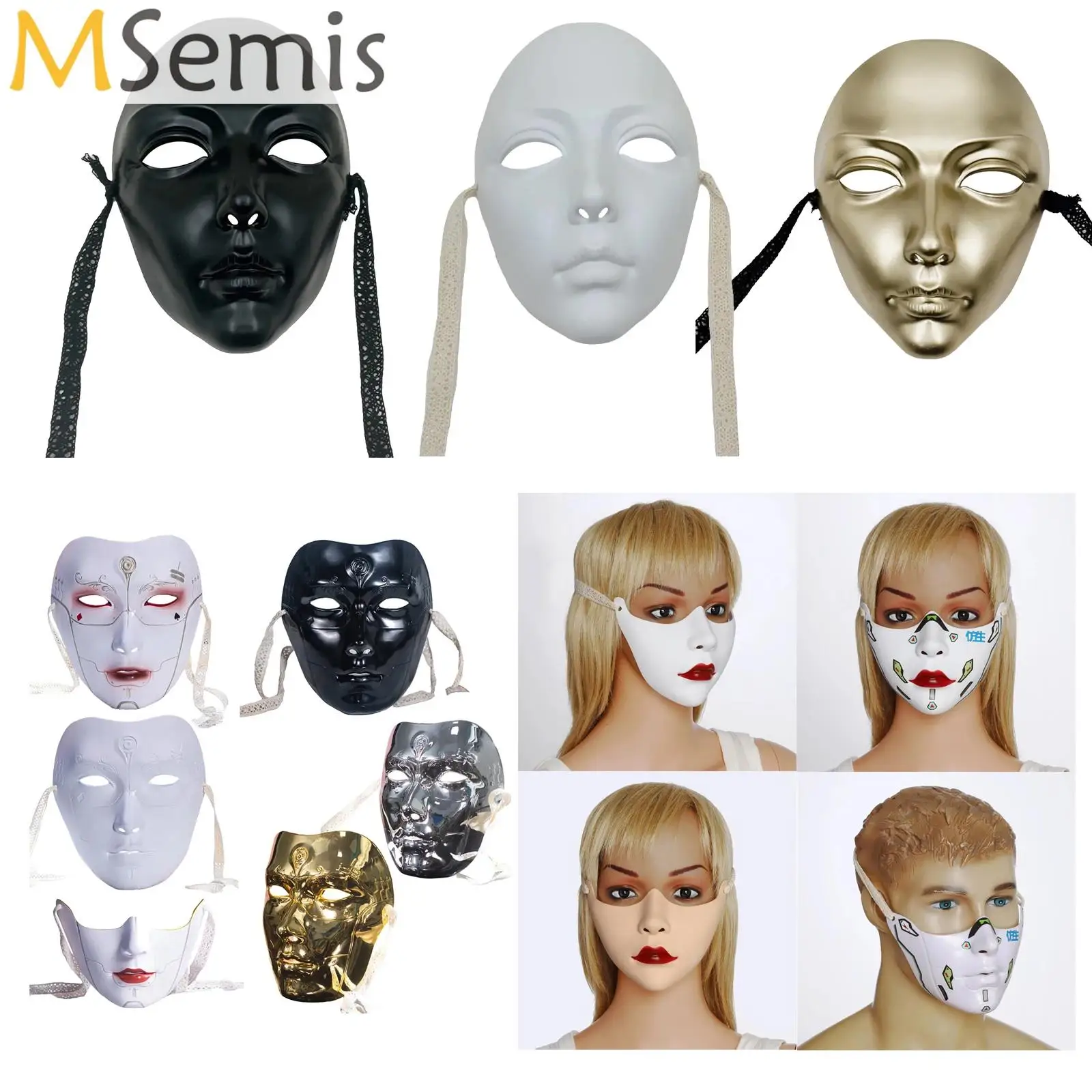 Masquerade Half/Full Face Mask for Women Men Cosplay, Halloween Eyemask Costume Decoration Masquerade Eye Cover Mouth Cover
Masquerade Half/Full Face Mask for Women Men Cosplay, Halloween Eyemask Costume Decoration Masquerade Eye Cover Mouth Cover