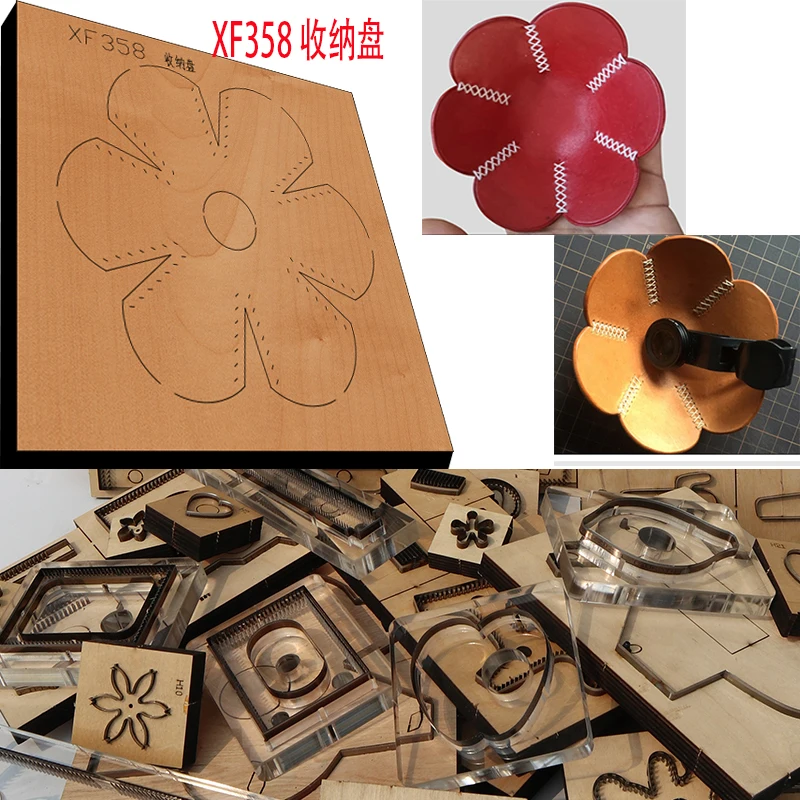 New Japan Steel Blade Wooden Die Flower storage tray Leather Craft Punch Hand Tool Cut Knife Mould XF358 leather tools
New Japan Steel Blade Wooden Die Flower storage tray Leather Craft Punch Hand Tool Cut Knife Mould XF358 leather tools