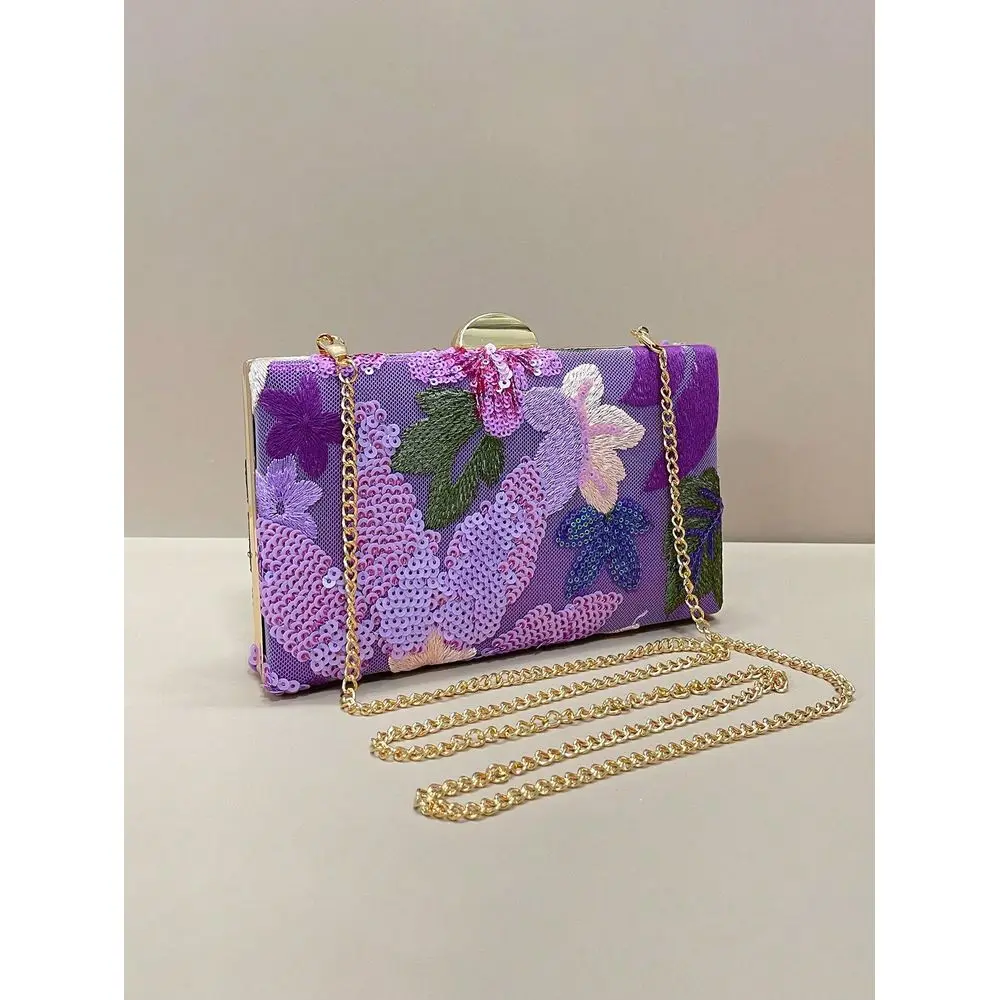Purple Party Clutch, Unique Random Pattern Elegant Detailed Sequin Embroidered Box Bag For Women,
Purple Party Clutch, Unique Random Pattern Elegant Detailed Sequin Embroidered Box Bag For Women,