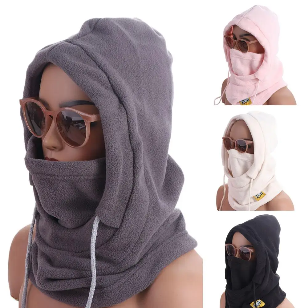 Casual Drawstring Fleece Balaclava Hat Windproof Solid Color Pullover Cap Thickened Neck Warmer Helmet Hat Female
Casual Drawstring Fleece Balaclava Hat Windproof Solid Color Pullover Cap Thickened Neck Warmer Helmet Hat Female