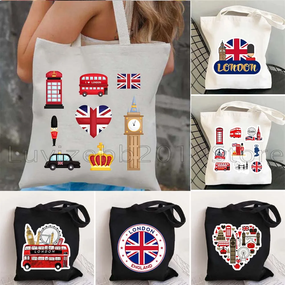 London Skyline Landmarks Bus Taxi Telephone Box Guard St Pauls and Big Ben UK Cute Gifts Canvas Tote Bag Casual Shopper Handbag
London Skyline Landmarks Bus Taxi Telephone Box Guard St Pauls and Big Ben UK Cute Gifts Canvas Tote Bag Casual Shopper Handbag