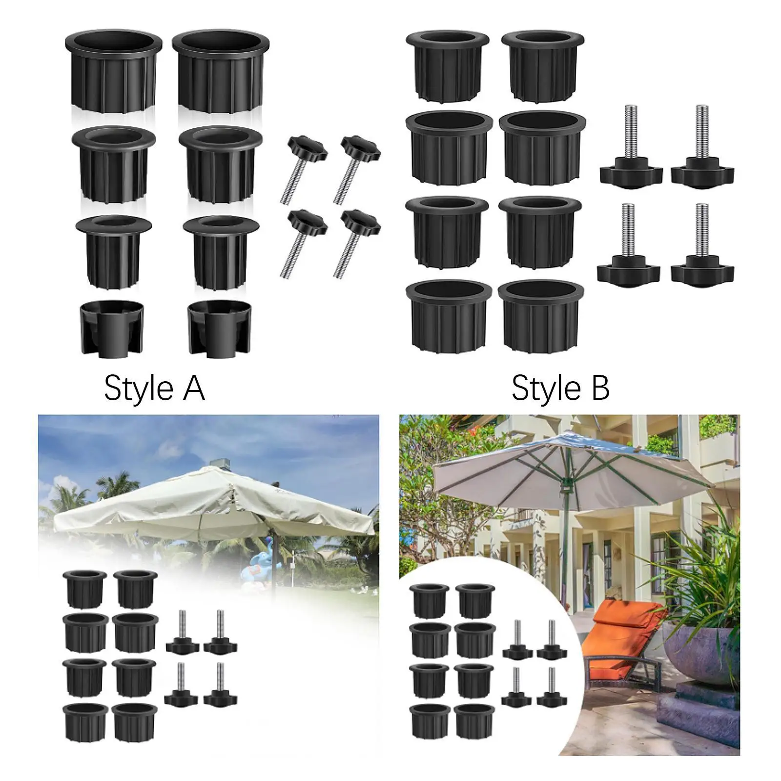 12 Pieces Patio Table Umbrella Hole Ring Plug Black for Backyard Beach Patio
12 Pieces Patio Table Umbrella Hole Ring Plug Black for Backyard Beach Patio