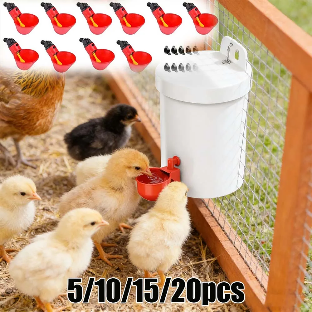 Chicken Water Cups Automatic Plastic Poultry Drinking Bowls Hanging Nipple Waterer for Chicken Duck Quail Farm Drinking Feeder
Chicken Water Cups Automatic Plastic Poultry Drinking Bowls Hanging Nipple Waterer for Chicken Duck Quail Farm Drinking Feeder