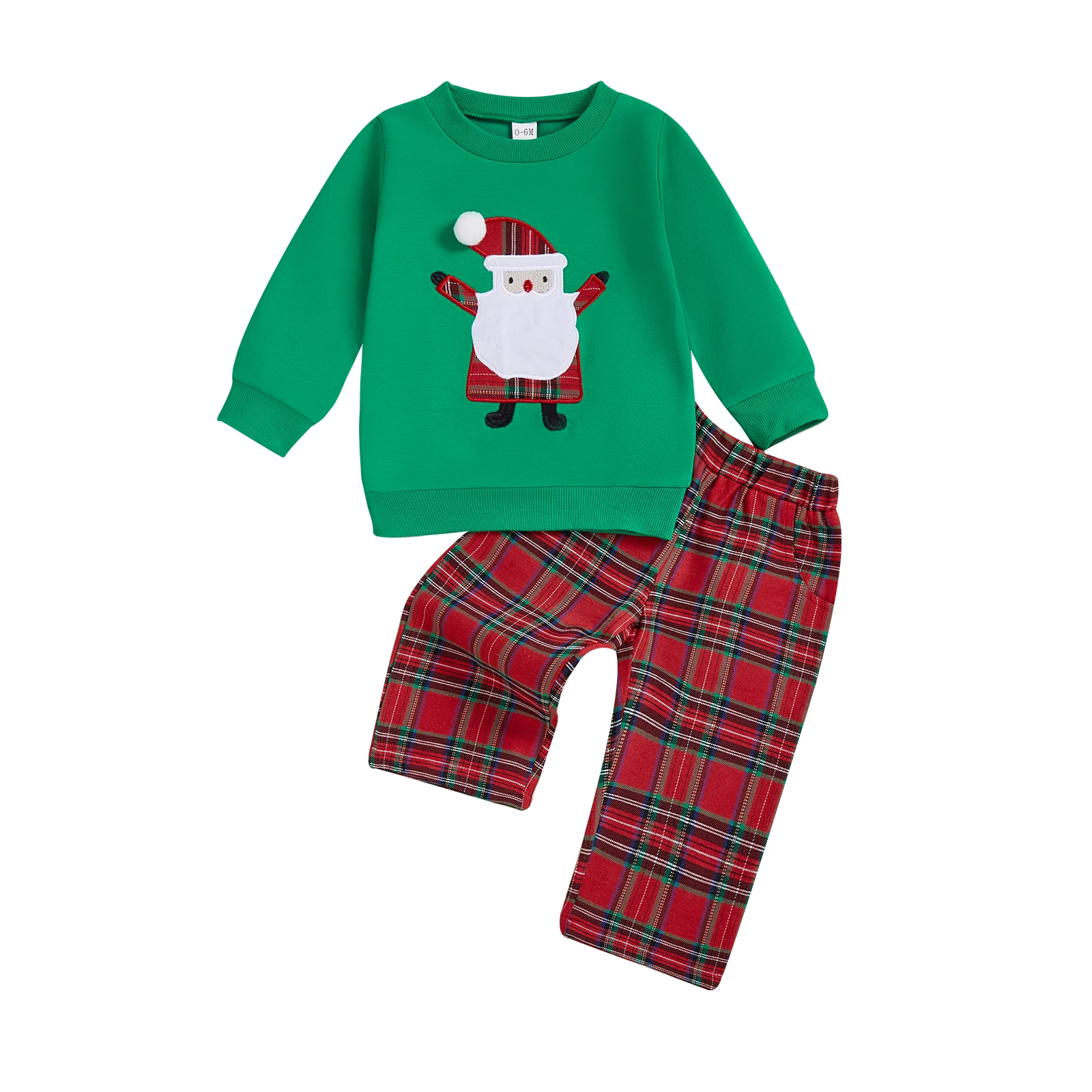 Boys Christmas 2Pcs Pants Sets Long Sleeve O Neck Santa Claus Embroidery Tops Plaid Pants Sets
Boys Christmas 2Pcs Pants Sets Long Sleeve O Neck Santa Claus Embroidery Tops Plaid Pants Sets
