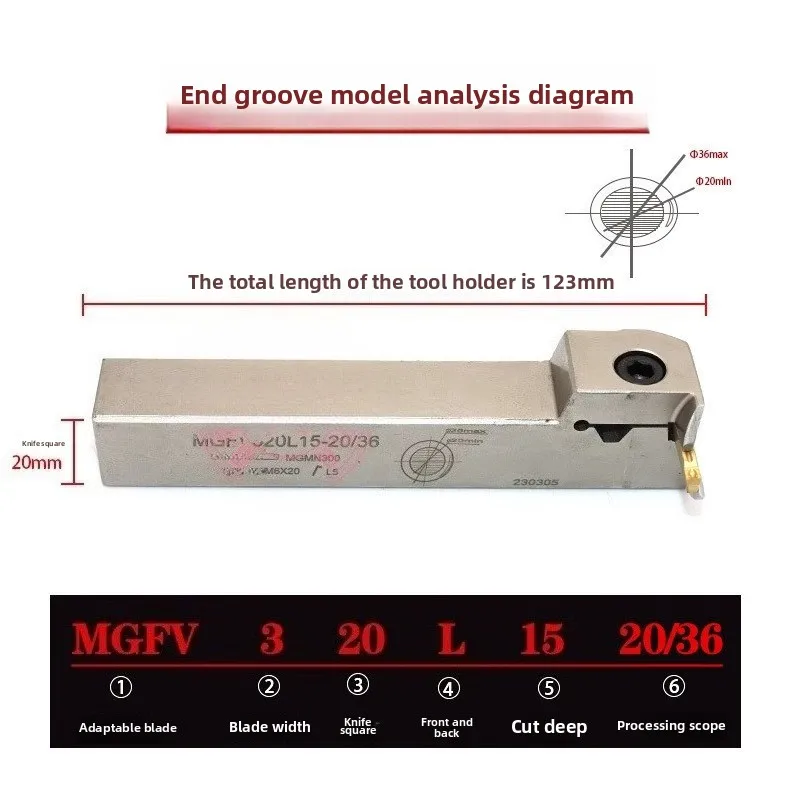 MGFVL 320 420 325 425 7-shape External Grooving Tool Bar MGFV320L MGFV325L MGFV420L 20/36 30/50 50/80 80-160 160/400 CNC
MGFVL 320 420 325 425 7-shape External Grooving Tool Bar MGFV320L MGFV325L MGFV420L 20/36 30/50 50/80 80-160 160/400 CNC