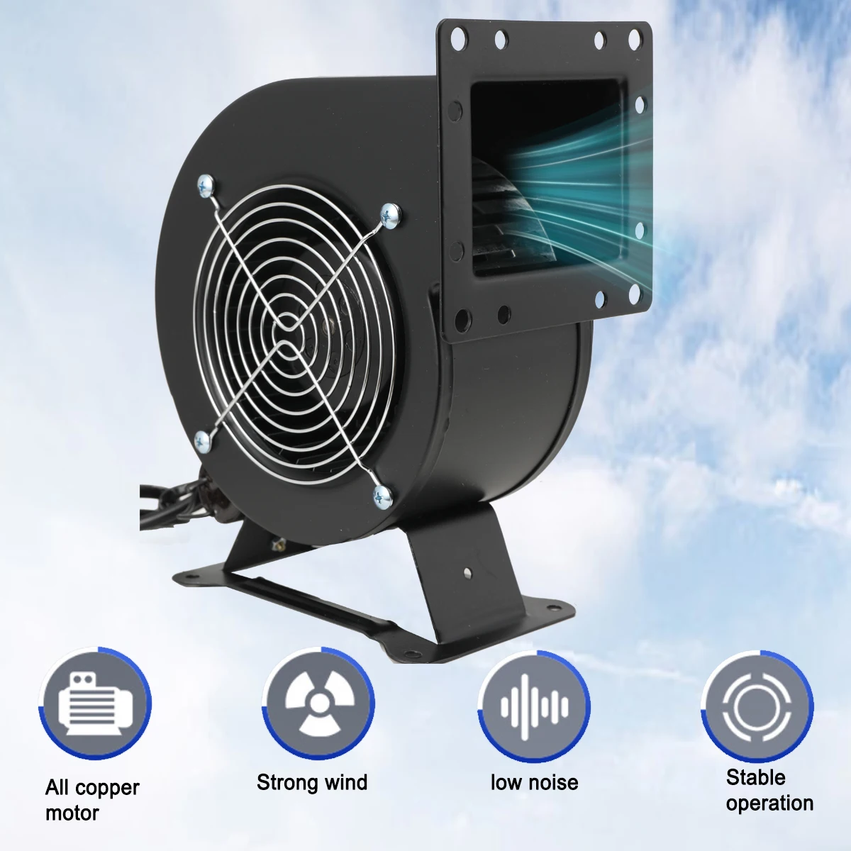 120W Centrifugal Blower Fan, Outdoor Wood Furnace Boiler Blower Round Flange Blower Fan 5.5m³/Min 2600r/Min Black
120W Centrifugal Blower Fan, Outdoor Wood Furnace Boiler Blower Round Flange Blower Fan 5.5m³/Min 2600r/Min Black