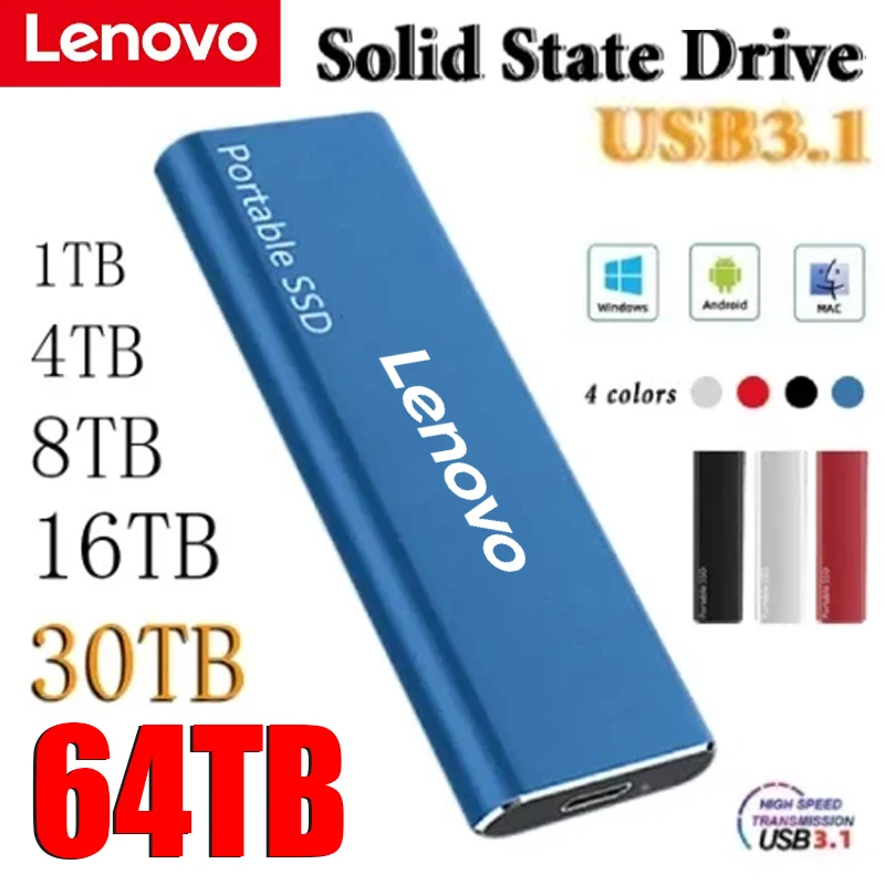 Высокоскоростной внешний жесткий диск Lenovo 1 ТБ, портативный твердотельный накопитель емкостью 2 ТБ, USB 3,1/Type-C, твердотельный накопитель для ноутбука/Mac
Высокоскоростной внешний жесткий диск Lenovo 1 ТБ, портативный твердотельный накопитель емкостью 2 ТБ, USB 3,1/Type-C, твердотельный накопитель для ноутбука/Mac