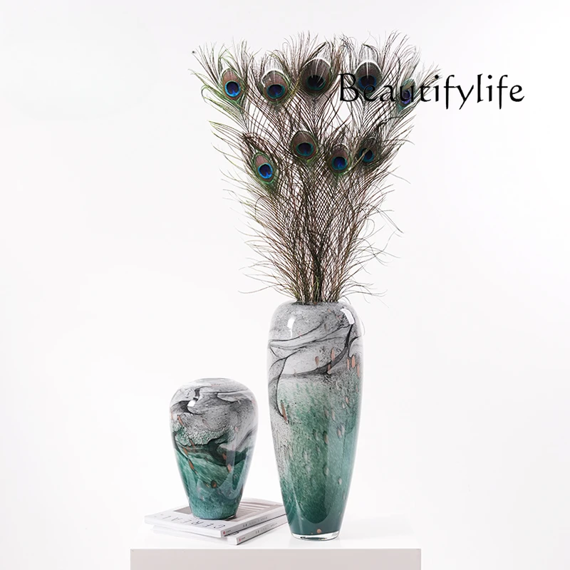 Art ink painting art glazed vase ornament modern entrance dining table decoration living room flower utensils feathers
Art ink painting art glazed vase ornament modern entrance dining table decoration living room flower utensils feathers
