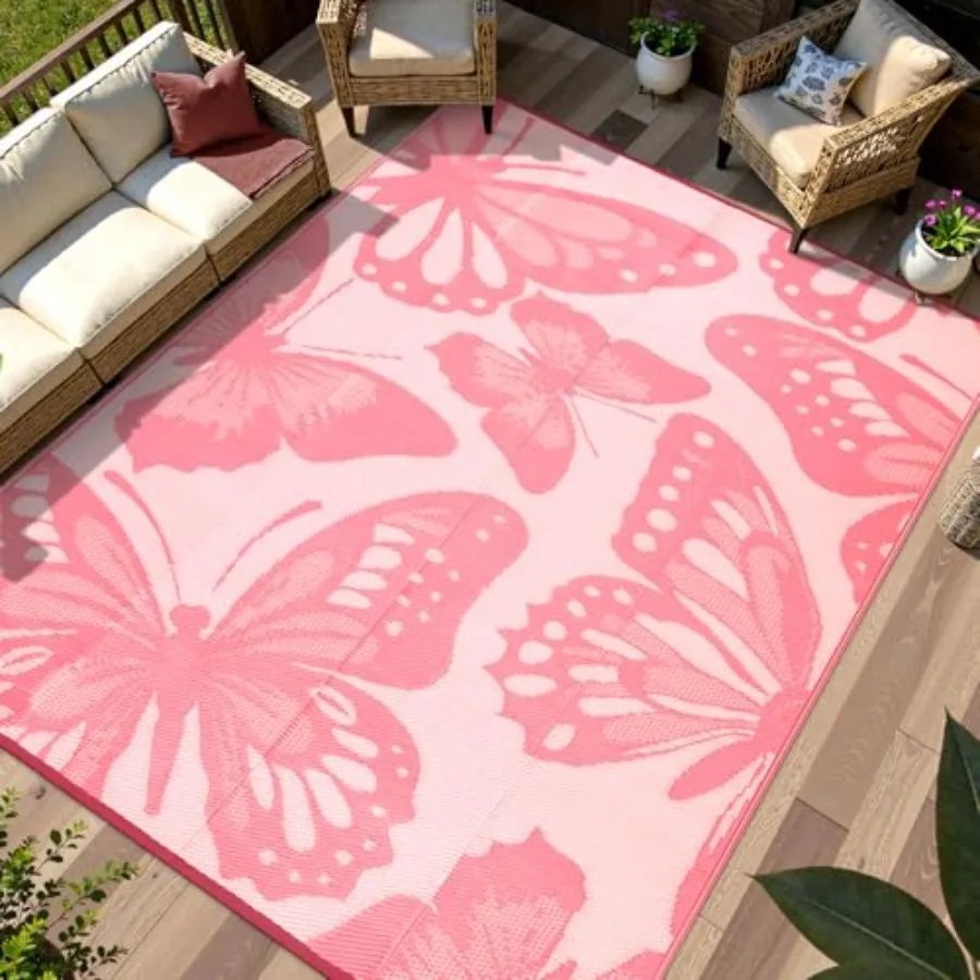 Pink Camping Rug for Outside RV, 8'x10' Waterproof Outdoor Rug for Patio, Reversible Plastic Straw Outdoor Camping Mat for Deck
Pink Camping Rug for Outside RV, 8'x10' Waterproof Outdoor Rug for Patio, Reversible Plastic Straw Outdoor Camping Mat for Deck