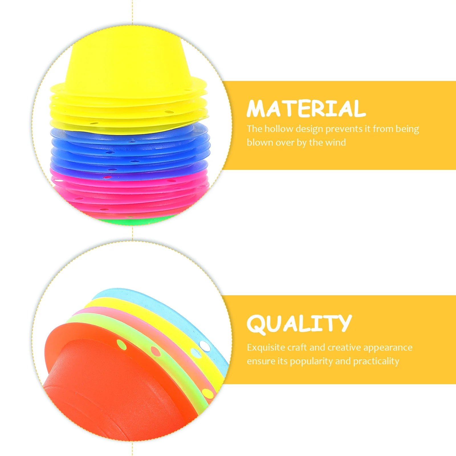 25Pcs Roller-Skating Training Marker Cones Bright Color Durable Pe Stable Windproof Outdoor Obstacle Tool
25Pcs Roller-Skating Training Marker Cones Bright Color Durable Pe Stable Windproof Outdoor Obstacle Tool