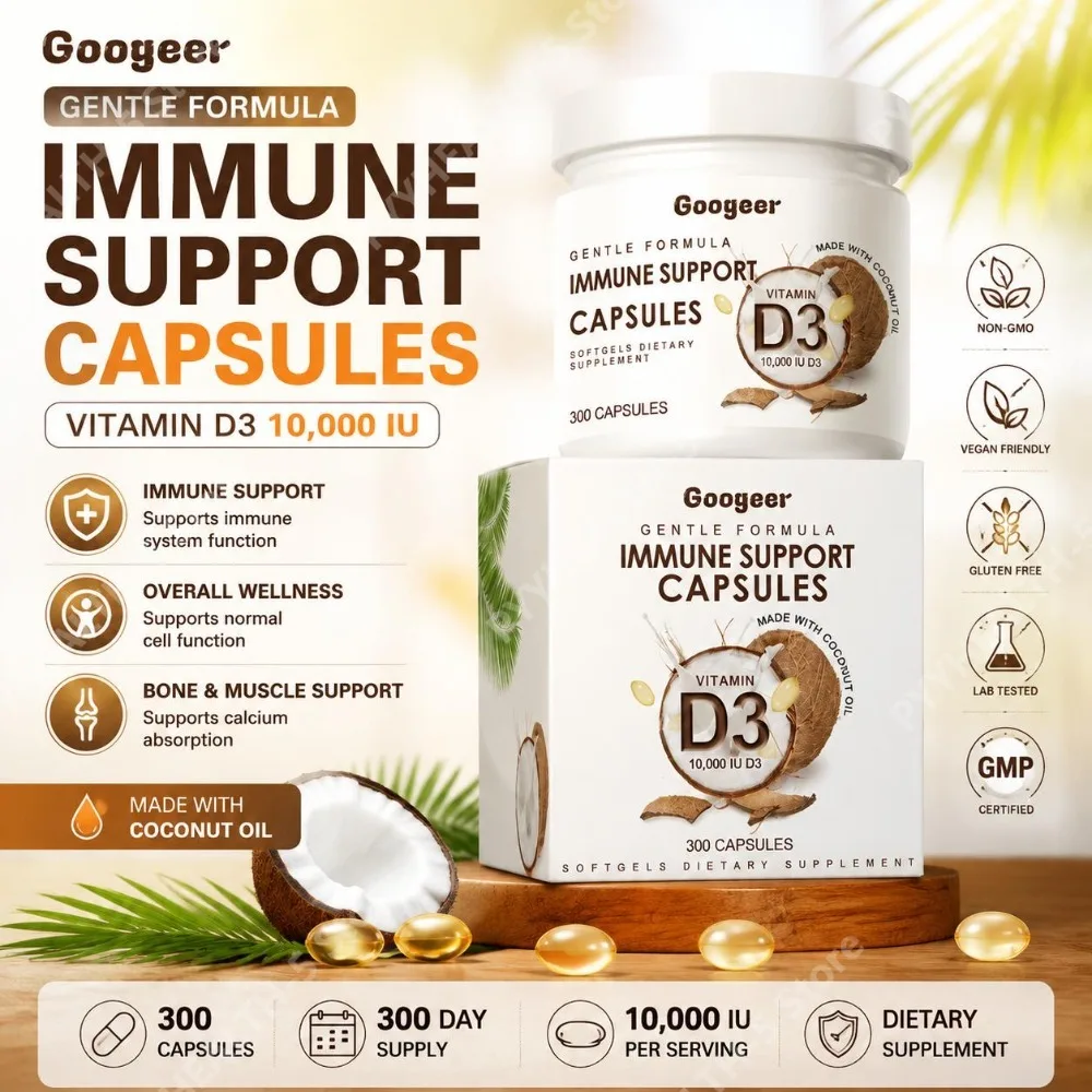 Googeer Vitamin D3 Softgels Immune Support Gentle Formula with Coconut Oil Supports Normal Cell Function for Adults 300 Softgels
Googeer Vitamin D3 Softgels Immune Support Gentle Formula with Coconut Oil Supports Normal Cell Function for Adults 300 Softgels