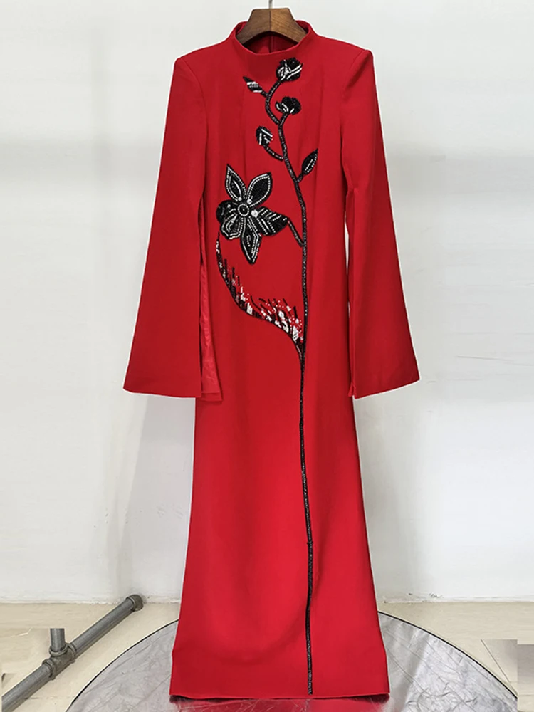 HIGH STREET Newest 2025 Designer Vestido Women's Flowers Beaded Diamonds Beaded Slit Sleeve Long Maxi Dress
HIGH STREET Newest 2025 Designer Vestido Women's Flowers Beaded Diamonds Beaded Slit Sleeve Long Maxi Dress