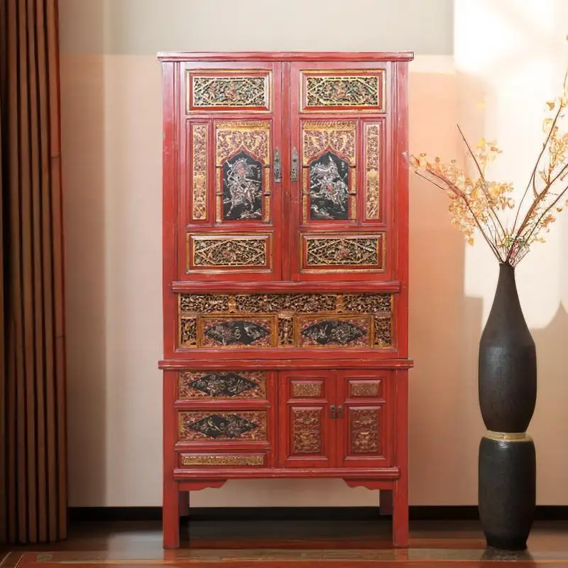 DSA retro Chinese carved entrance wardrobe all solid wood storage foyer cabinet living room bookcase classical furniture
DSA retro Chinese carved entrance wardrobe all solid wood storage foyer cabinet living room bookcase classical furniture