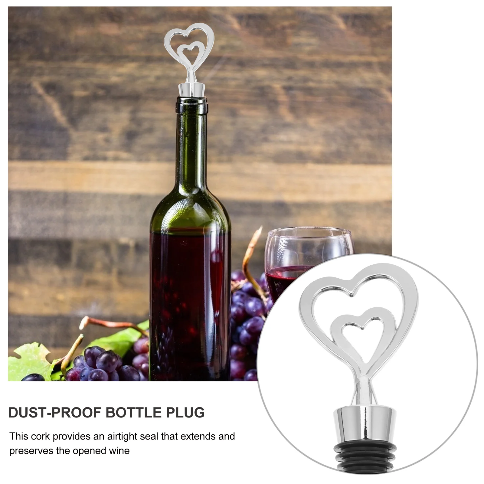5Pcs Art Bottle Stoppers Double Heart Shape Easy Insert Remove Airtight Seal for Wine Preservation Stylish Household Bottle
5Pcs Art Bottle Stoppers Double Heart Shape Easy Insert Remove Airtight Seal for Wine Preservation Stylish Household Bottle