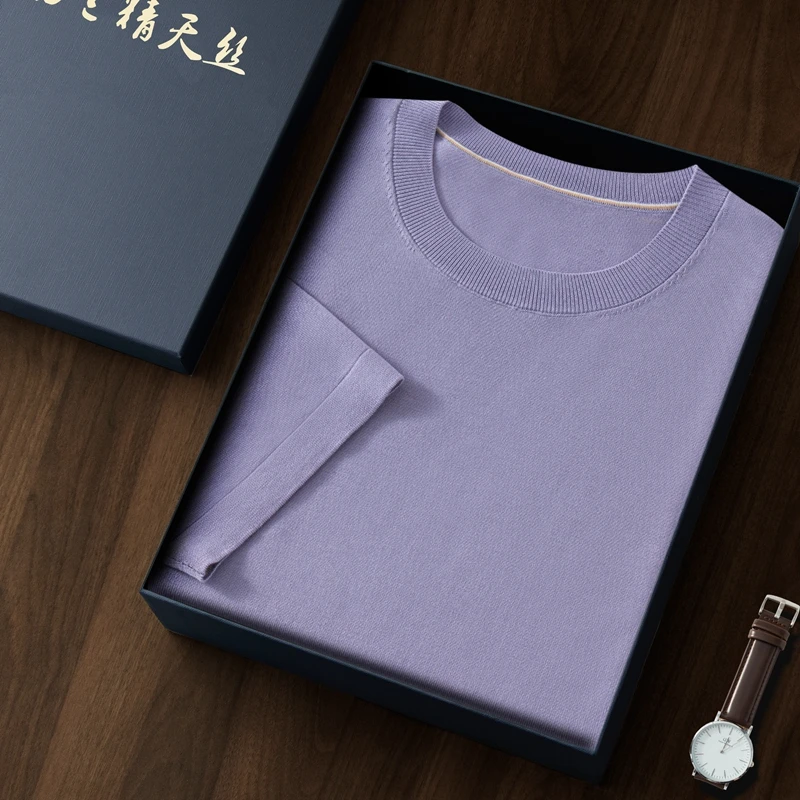 Men's 100% Lyocell T-shirt Summer Cool Thin Style Round Neck Short Sleeve Knitted Shirt Breathable Casual Basics Top
Men's 100% Lyocell T-shirt Summer Cool Thin Style Round Neck Short Sleeve Knitted Shirt Breathable Casual Basics Top