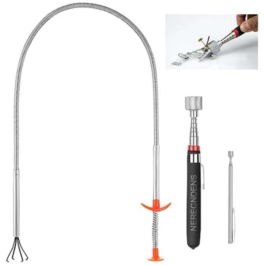 3 Pack Pick-up Tool Set - Extendable Magnetic Pick Up Tools and Flexible Grabber Claw - Retrieving Telescoping Magnet Pickup To
3 Pack Pick-up Tool Set - Extendable Magnetic Pick Up Tools and Flexible Grabber Claw - Retrieving Telescoping Magnet Pickup To