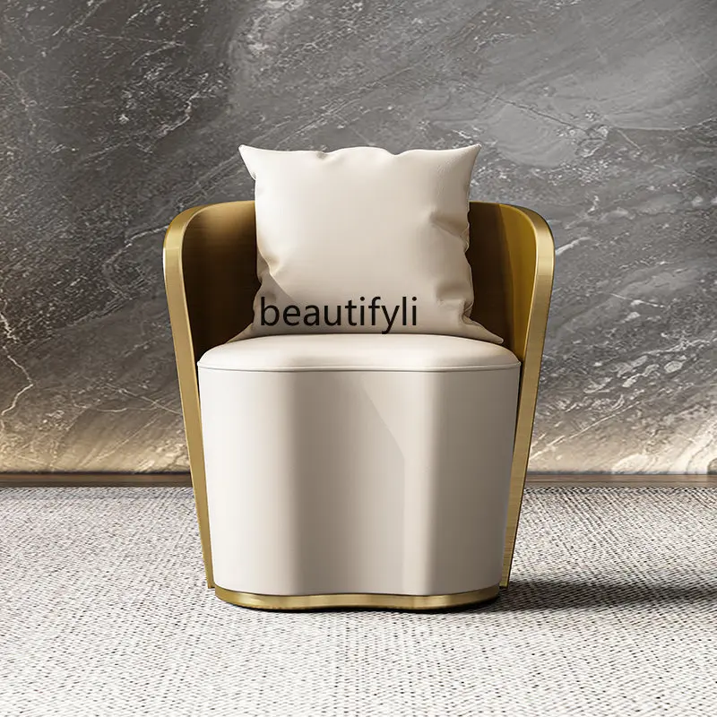 Modern Light Luxury Casual Couch Stainless Steel Brushed Single Seat Couch Leather Art Armchair
Modern Light Luxury Casual Couch Stainless Steel Brushed Single Seat Couch Leather Art Armchair