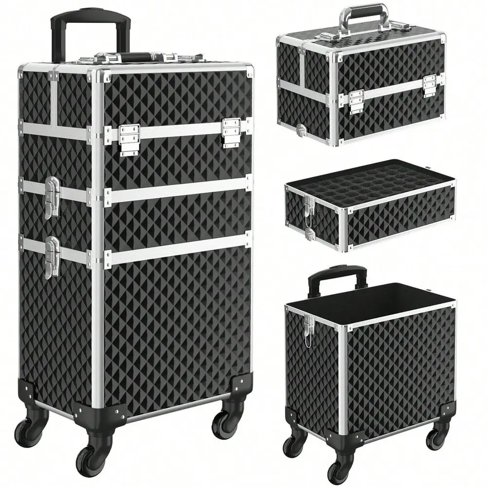 Makeup Train Case 3 In1 Cosmetic Trolley Organizer Travel Case Lockable Salon Barber Case Traveling Cart Trunk With Detachable R
Makeup Train Case 3 In1 Cosmetic Trolley Organizer Travel Case Lockable Salon Barber Case Traveling Cart Trunk With Detachable R