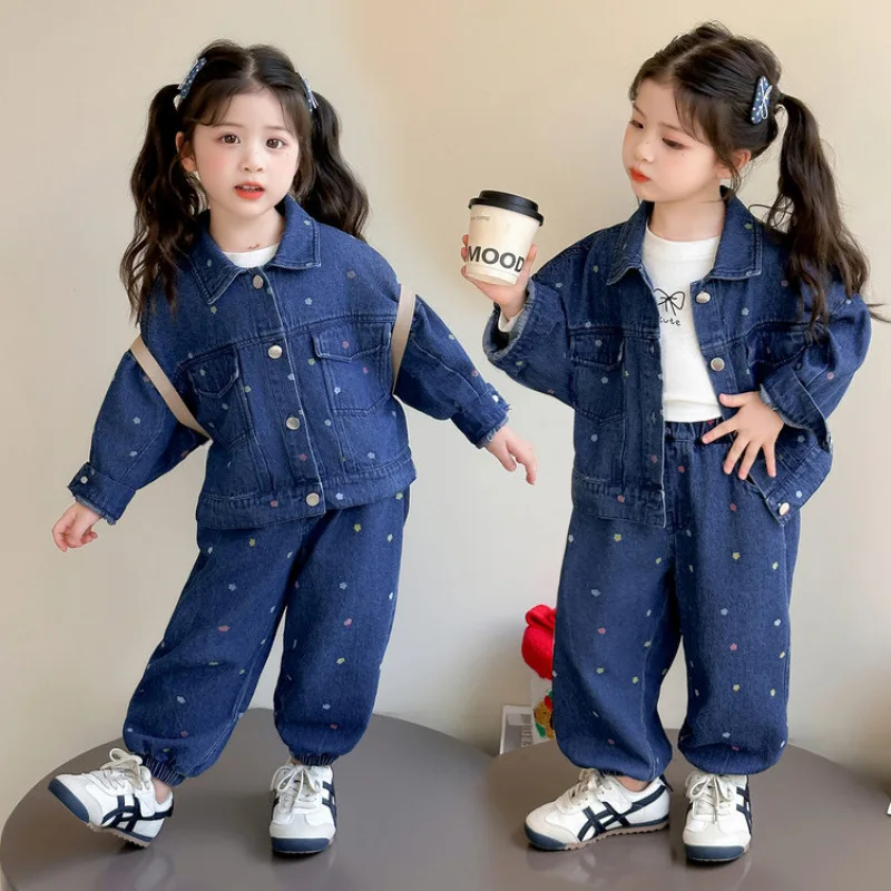 Childrens Color Dot Cowboy Set Spring and Autumn 2026 New Korean Edition Fashion Little Girl Two Piece Set
Childrens Color Dot Cowboy Set Spring and Autumn 2026 New Korean Edition Fashion Little Girl Two Piece Set