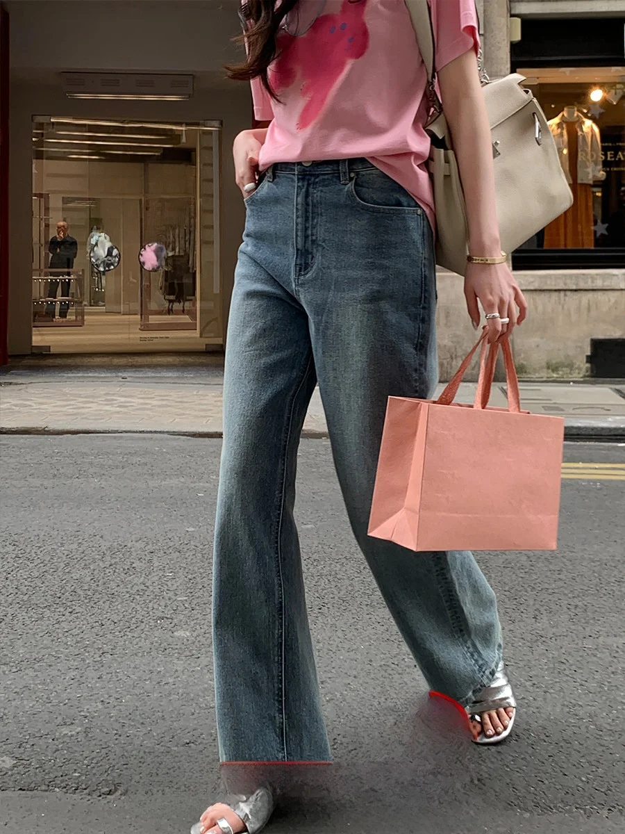 Джинсы женские Summer Poem White Waed Denim, прямые, с простым изогнутым поясом, с эффектом потертости Enzyme Stone, синие, для повседневной носки
Джинсы женские Summer Poem White Waed Denim, прямые, с простым изогнутым поясом, с эффектом потертости Enzyme Stone, синие, для повседневной носки