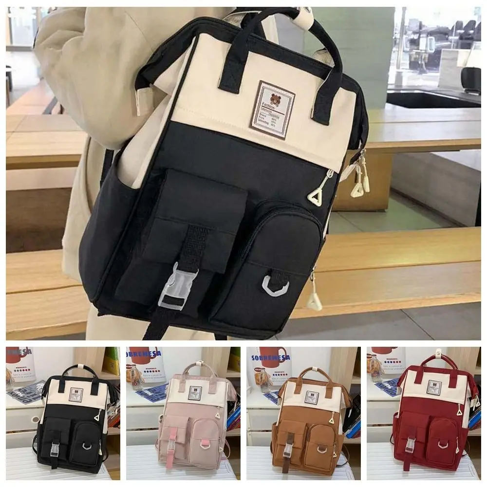 Adjustable Large Capacity Backpack Anti-splash Water Contrast Color Casual Nylon Daypack Korean Style Soft Women School Bag Work
Adjustable Large Capacity Backpack Anti-splash Water Contrast Color Casual Nylon Daypack Korean Style Soft Women School Bag Work