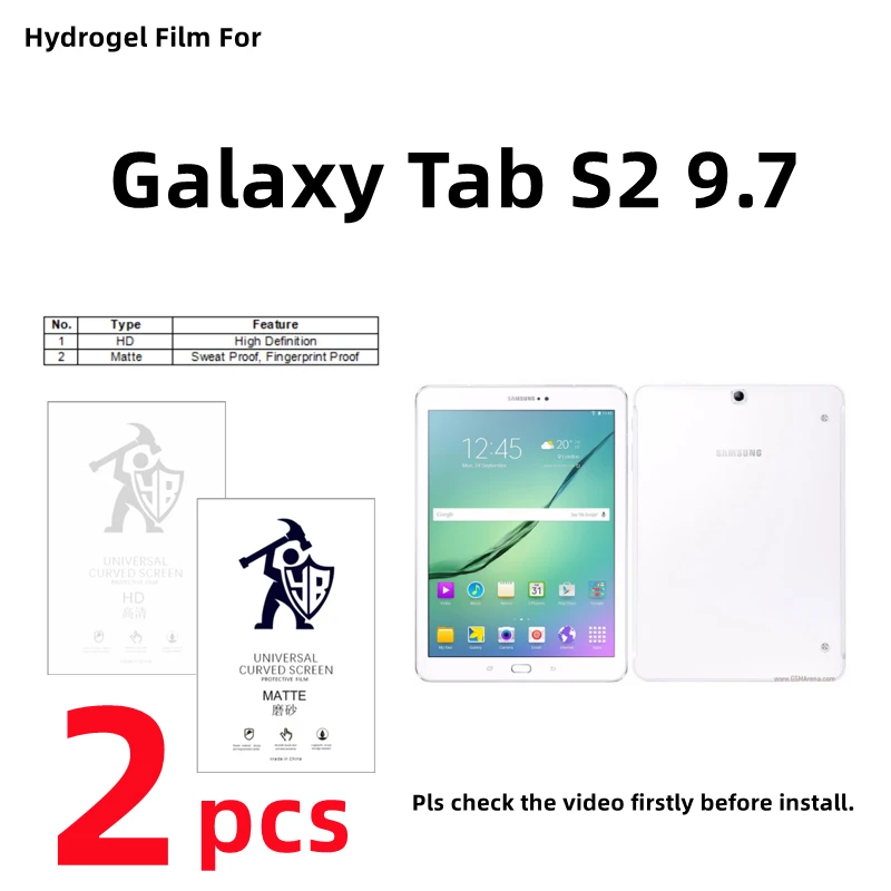 2pcs HD Hydrogel Film For Samsung Galaxy Tab S2 9.7 Matte Screen Protector For Galaxy Tab S2 9.7 inches Clear/Frosted Full Cover
2pcs HD Hydrogel Film For Samsung Galaxy Tab S2 9.7 Matte Screen Protector For Galaxy Tab S2 9.7 inches Clear/Frosted Full Cover