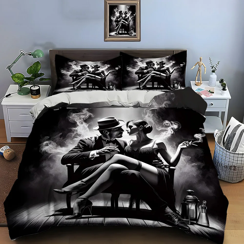 Couple in black-and-white smoky scene Bedding Set for Kids Luxury Gift 3pcs Digital Print Comforter Set Soft Comfortable
Couple in black-and-white smoky scene Bedding Set for Kids Luxury Gift 3pcs Digital Print Comforter Set Soft Comfortable