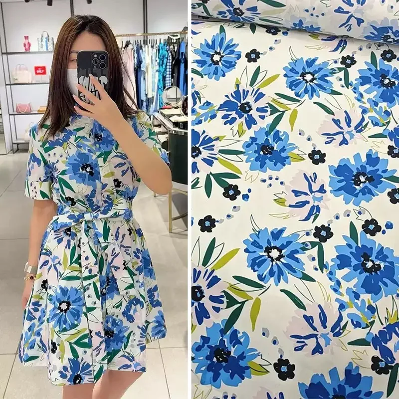2025 Fashion Blue Flower High-end Custom Printed Elastic Cotton Fabric For Women Spring Dress Blouse DIY Sewing Material
2025 Fashion Blue Flower High-end Custom Printed Elastic Cotton Fabric For Women Spring Dress Blouse DIY Sewing Material
