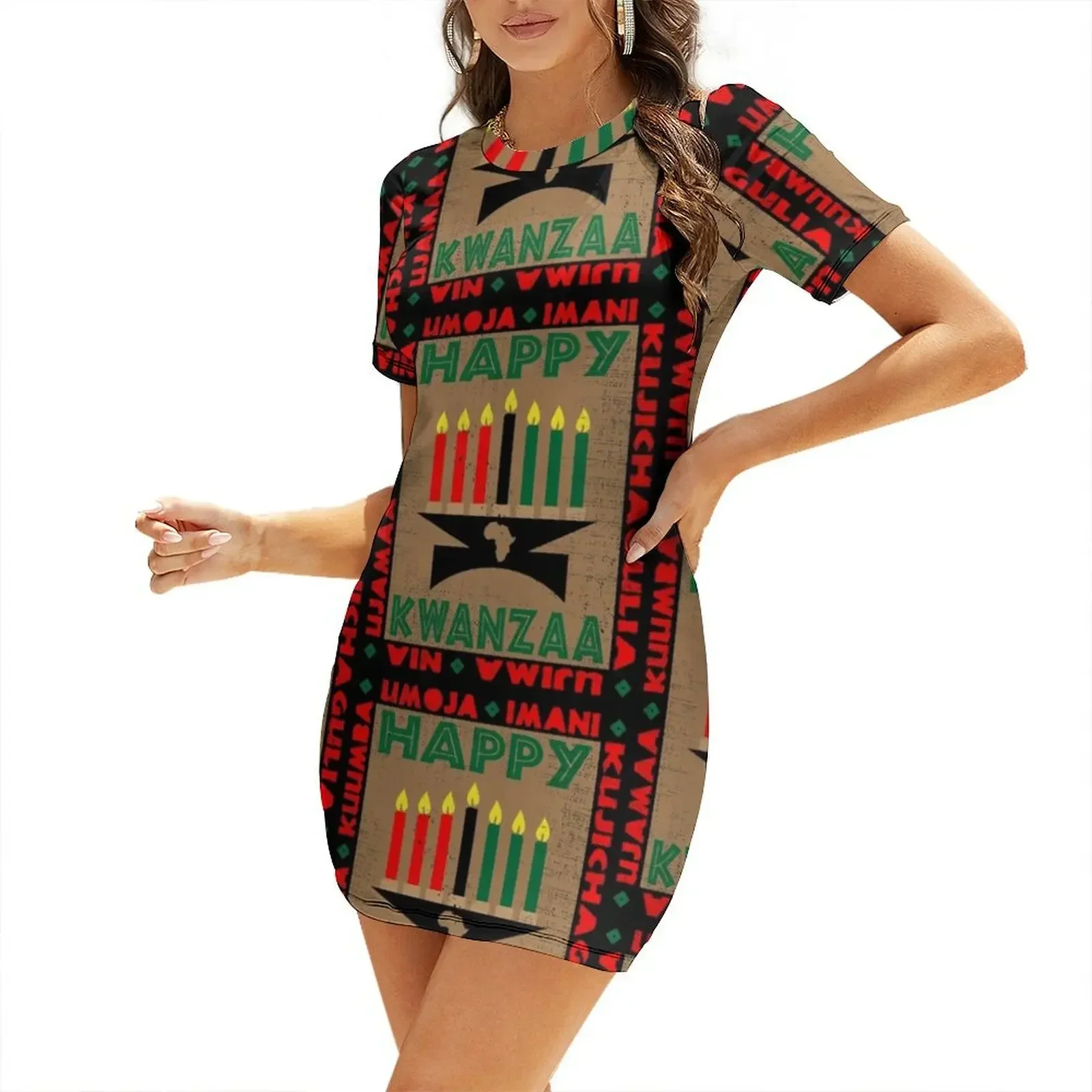Happy Kwanzaa Short-Sleeved Dress womans clothing sexy dress for women Woman clothing Woman clothes
Happy Kwanzaa Short-Sleeved Dress womans clothing sexy dress for women Woman clothing Woman clothes