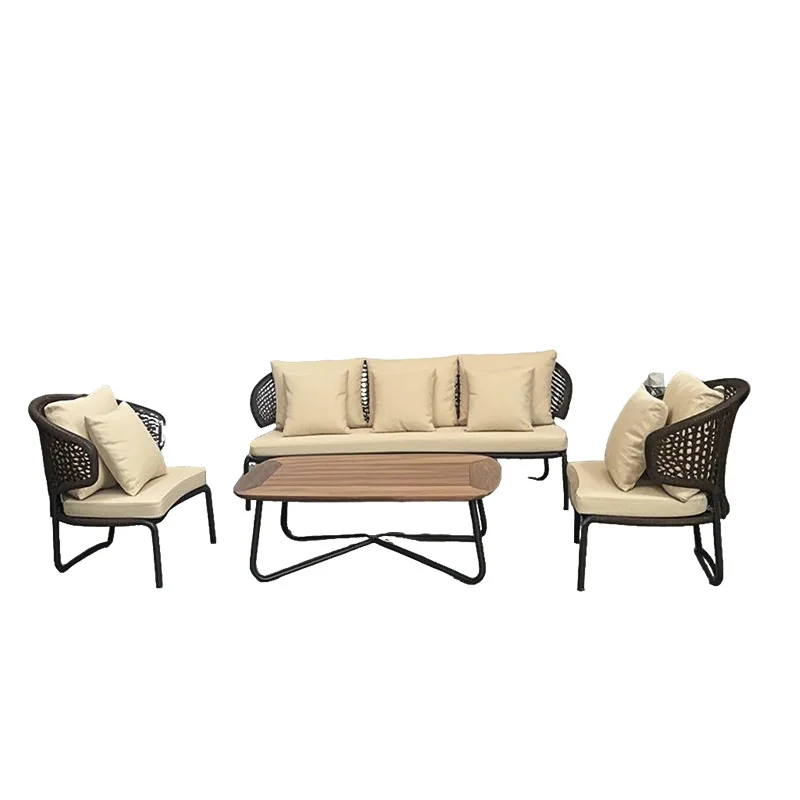 Outdoor rattan sofa courtyard living room indoor and outdoor balcony leisure rope sofa coffee table combination furniture
Outdoor rattan sofa courtyard living room indoor and outdoor balcony leisure rope sofa coffee table combination furniture