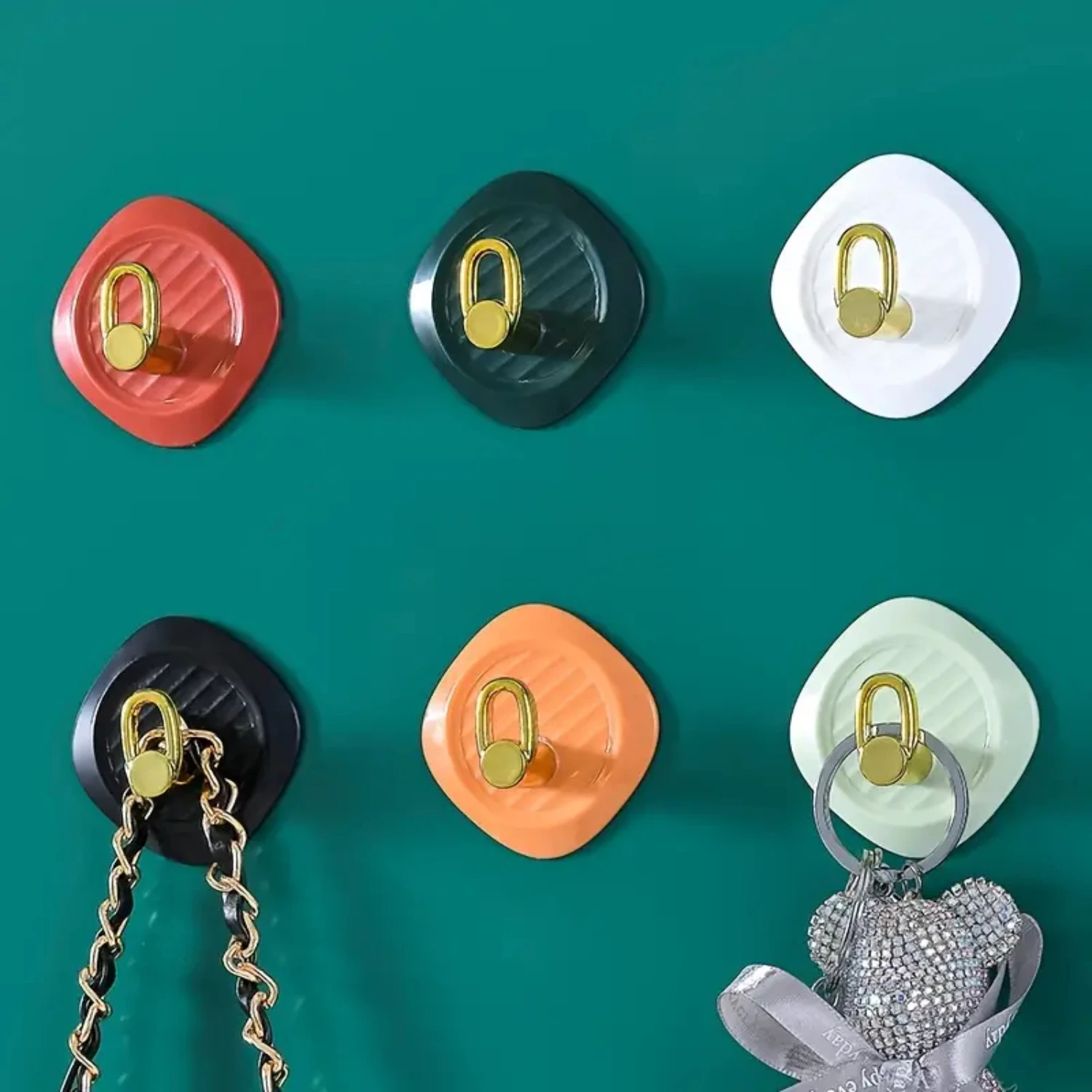 "5-Pack Stick-on Hooks: Strong Adhesive, Traceless & Load-Bearing Options. Ideal for Walls, Doors, Closets, Bathrooms"
"5-Pack Stick-on Hooks: Strong Adhesive, Traceless & Load-Bearing Options. Ideal for Walls, Doors, Closets, Bathrooms"