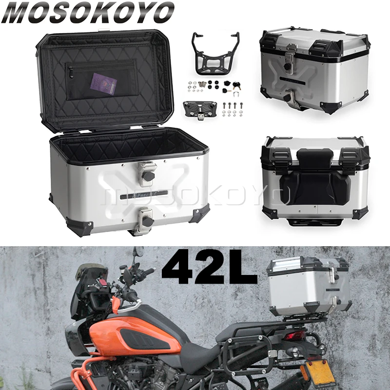 Motorcycle Rear Top Case Moto Luggage Storage Tail Box Trunk Key Lock Tool Box W/ Mount Bracket 42L For Harley Pan America 1250
Motorcycle Rear Top Case Moto Luggage Storage Tail Box Trunk Key Lock Tool Box W/ Mount Bracket 42L For Harley Pan America 1250