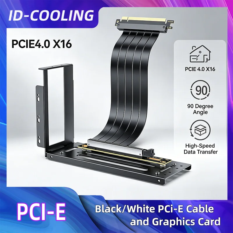 COOLCIRC PCIe 4.0X16 Vertical GPU Mount Bracket Kit with 90 Degree Riser Cable High-Speed Shielded Graphics Card Extension Cable
COOLCIRC PCIe 4.0X16 Vertical GPU Mount Bracket Kit with 90 Degree Riser Cable High-Speed Shielded Graphics Card Extension Cable
