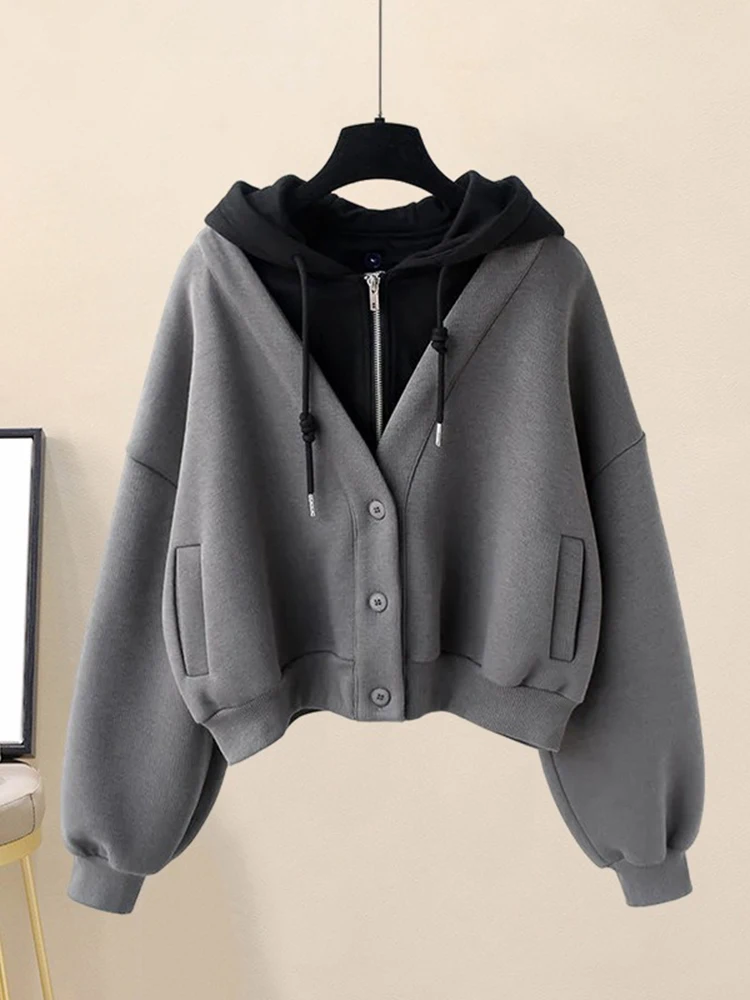 plus Size Hoodie Jacket Women Spring New Style Casual Loose Fit Versatile Design Thickened Long Sleeve Commute Style Pure Color
plus Size Hoodie Jacket Women Spring New Style Casual Loose Fit Versatile Design Thickened Long Sleeve Commute Style Pure Color