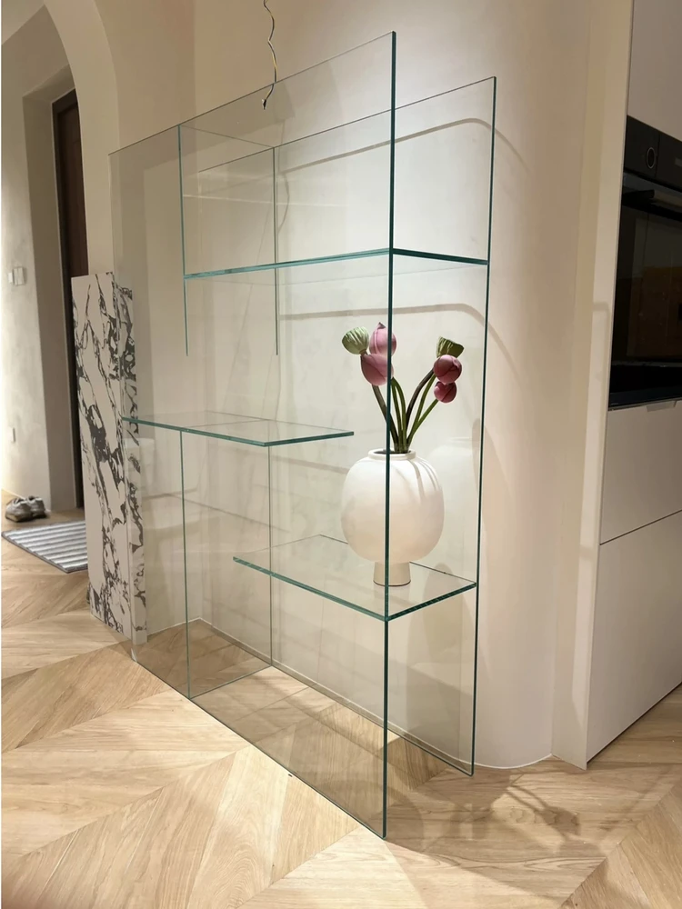 Italian minimalist living room partition study shelf shelf floor-to-ceiling display cabinet glass storage cabinet 
Italian minimalist living room partition study shelf shelf floor-to-ceiling display cabinet glass storage cabinet