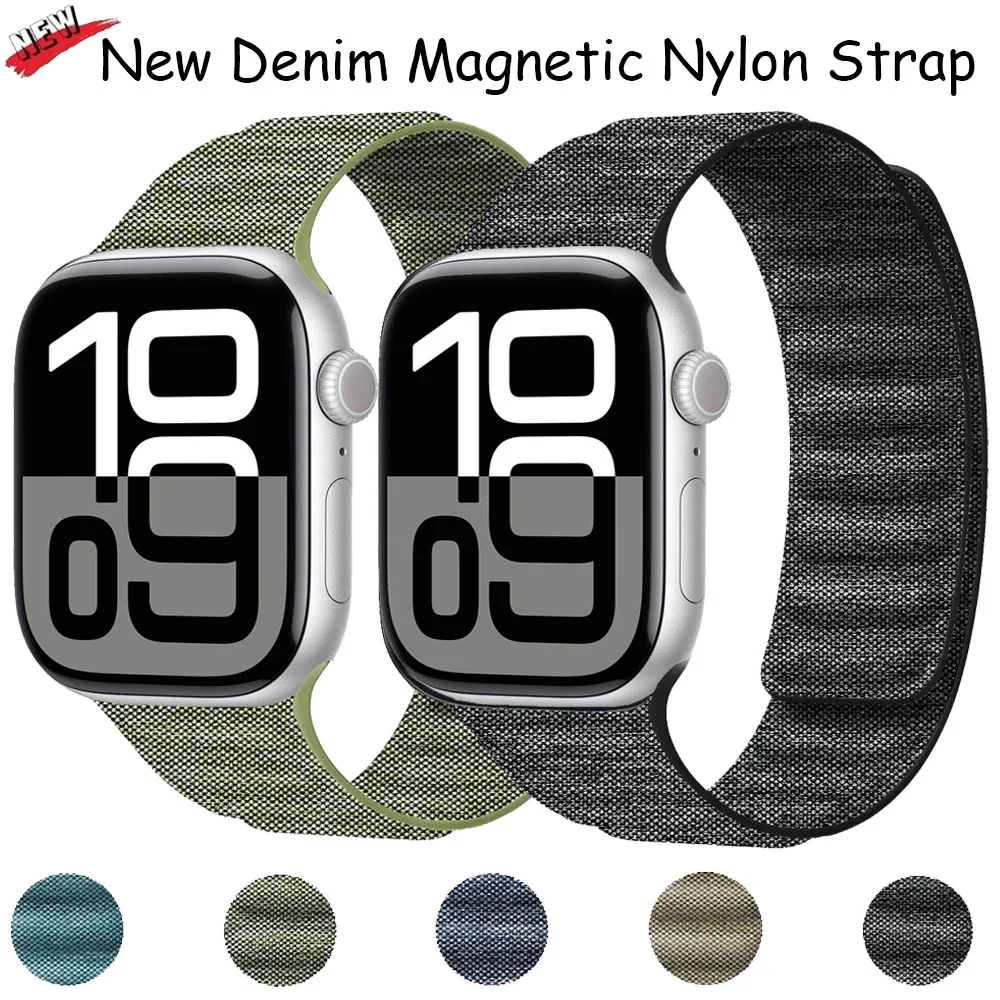 New Denim Magnetic Nylon Strap For Apple Watch Ultra 49mm 10 46mm 42mm 45mm 41mm 44mm 40mm Bracelet iWatch 9 8 7 6 5 4 SE correa
New Denim Magnetic Nylon Strap For Apple Watch Ultra 49mm 10 46mm 42mm 45mm 41mm 44mm 40mm Bracelet iWatch 9 8 7 6 5 4 SE correa
