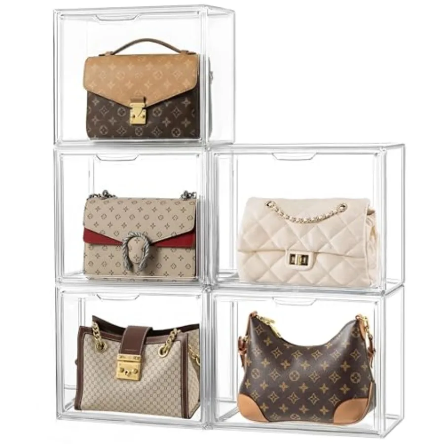 Purse Storage Organizer for Closet Clear Stackable Handbag Display Case Box with Magnetic Door for Collectibles Cosmetics Women
Purse Storage Organizer for Closet Clear Stackable Handbag Display Case Box with Magnetic Door for Collectibles Cosmetics Women