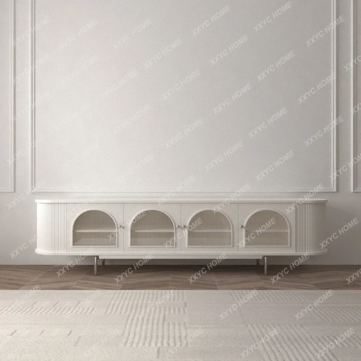 DV Solid wood TV cabinet cream Changhong glass stainless steel
DV Solid wood TV cabinet cream Changhong glass stainless steel