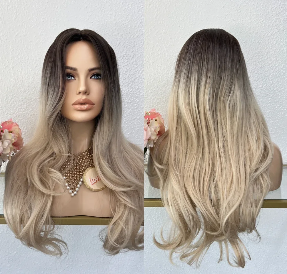 Длинные парики с натуральной волной для белых женщин, светло-русый парик с омбре и темными корнями, предварительно выщипанные волосы, происхождение, заводские дешевые парики
Длинные парики с натуральной волной для белых женщин, светло-русый парик с омбре и темными корнями, предварительно выщипанные волосы, происхождение, заводские дешевые парики