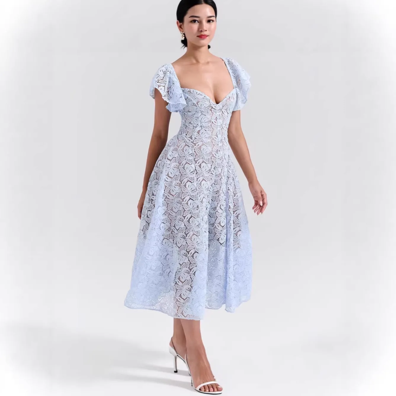 2026 Vintage Lace Dress High Waist V Neck Short Sleeve Long Dresses Spring Summer Sexy Slim Fit
2026 Vintage Lace Dress High Waist V Neck Short Sleeve Long Dresses Spring Summer Sexy Slim Fit