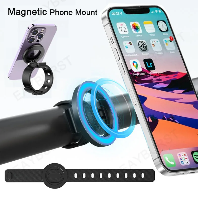 Magnetic Phone Mount for MagSafe Bike Treadmill Phone Holder Adjustable Silicone Strap Fits Stroller Shopping Gym Portable Stand
Magnetic Phone Mount for MagSafe Bike Treadmill Phone Holder Adjustable Silicone Strap Fits Stroller Shopping Gym Portable Stand