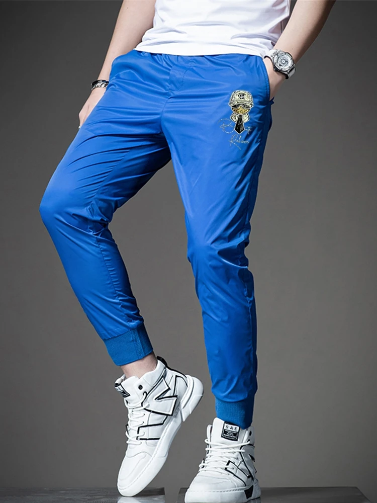 European Style Rhinestone Casual Pants Men's Slim Fit Summer Thin Quick Dry Sports Pants Trendy Brand Men's Fashion Trousers
European Style Rhinestone Casual Pants Men's Slim Fit Summer Thin Quick Dry Sports Pants Trendy Brand Men's Fashion Trousers