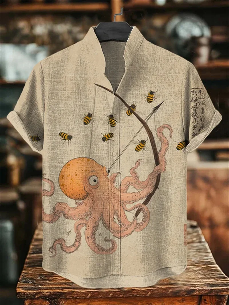 New Funny Vintage Linen Short Sleeve Shirt Men's sardine Stripe 3D Print Pattern Casual Short Sleeve Tops Clothing
New Funny Vintage Linen Short Sleeve Shirt Men's sardine Stripe 3D Print Pattern Casual Short Sleeve Tops Clothing