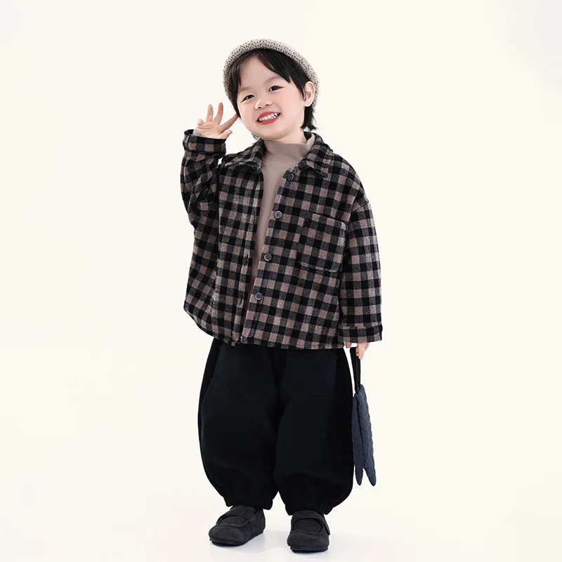 2025 Children's Clothing Boys' Shirt Versatile Fashion Winter New Item Children's Retro Checkered Shirt Thick Coat
2025 Children's Clothing Boys' Shirt Versatile Fashion Winter New Item Children's Retro Checkered Shirt Thick Coat