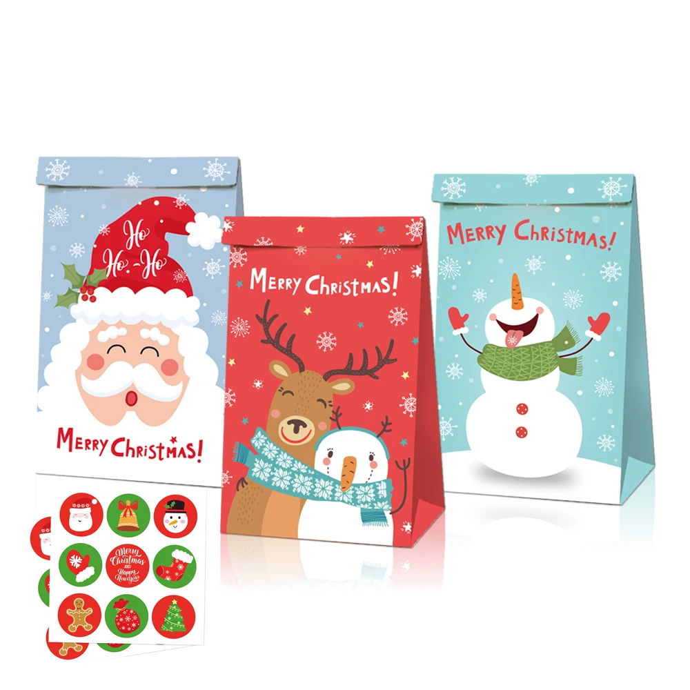 LB045 12Pcs Cute Cartoon Merry Christmas Festival Party Candy Kraft Paper Gift Bags Stickers Santa Claus Xmas Party Decorations
LB045 12Pcs Cute Cartoon Merry Christmas Festival Party Candy Kraft Paper Gift Bags Stickers Santa Claus Xmas Party Decorations