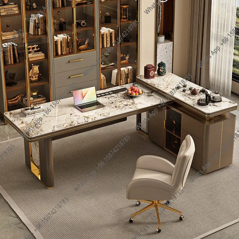 XX New Light Luxury Desk And Chair Combination Corner Office Computer Table Rock Slab Integrated Boss Table Minimalist
XX New Light Luxury Desk And Chair Combination Corner Office Computer Table Rock Slab Integrated Boss Table Minimalist