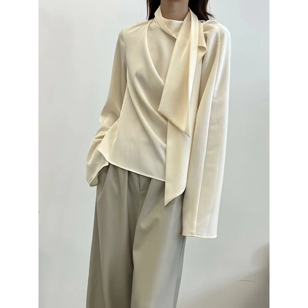 Early Spring New Scarf and Collar Pullover Shirt Women Top
Early Spring New Scarf and Collar Pullover Shirt Women Top